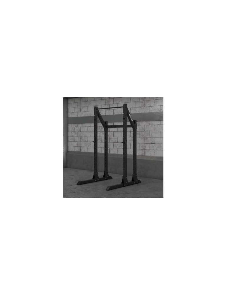 Power rack cage en acier revêtement noir pour exercices de traction et de squats