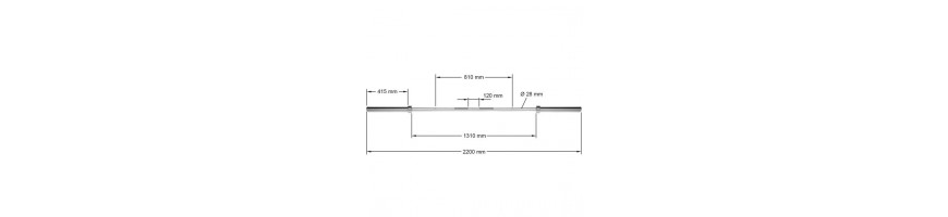 Dimensions de cette barre olympique de haute qualité