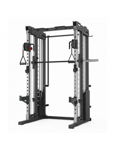 Smith machine de musculation combinée à un rack à squat avec poulie double