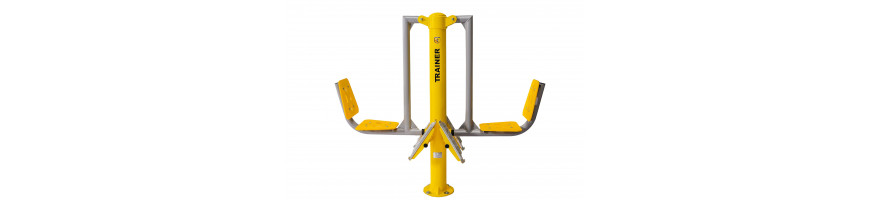 Double station musculation à jambes pour parcours sportif outdoor