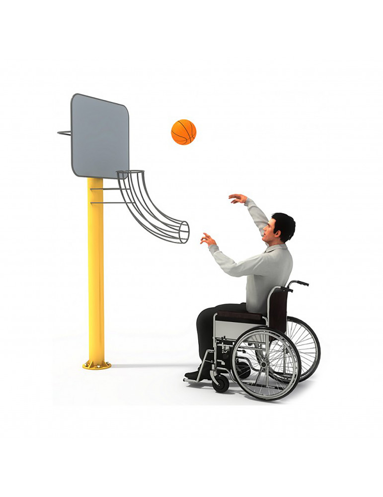 Panier de basket en plein air adapté pour les handicapés en fauteuil roulant