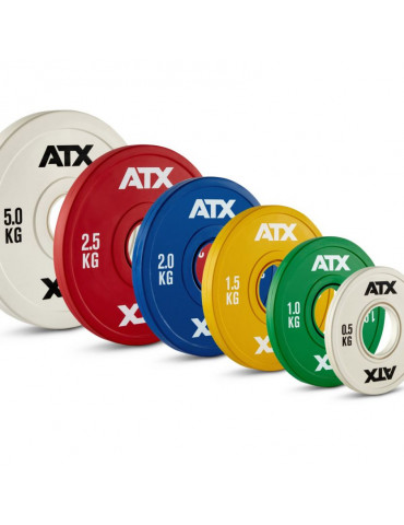 Disques de musculation olympique en caoutchouc colorés ATX 0,5 à 5 kg pas  cher