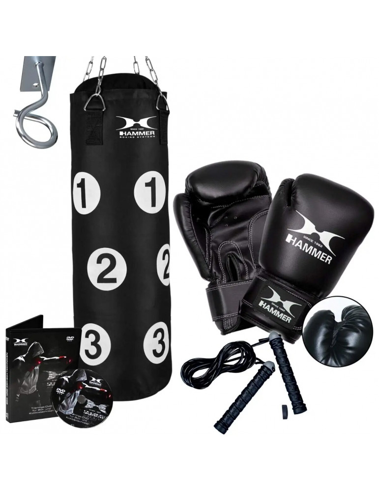 Set de boxe punching ball avec sac de frappe et gants. Hauteur