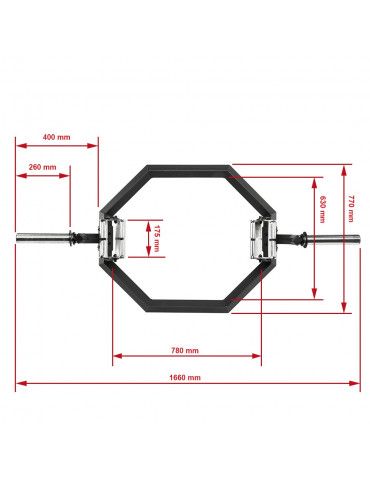Barre hexagonale Strongman Hex bar série PRO avec poignées rotatives