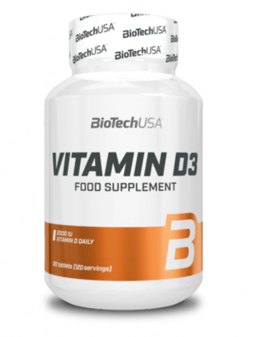 Vitamine D3 Biotech USA 60 ou 120 comprimés au choix - Supplément Alimentaire